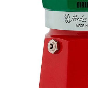 Cafetera italiana Bialetti tricolor válvula